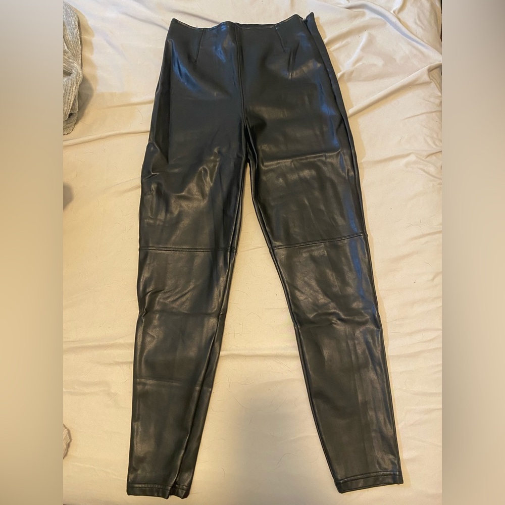 Abercrombie & Fitch Vegan Leather Pants - Black